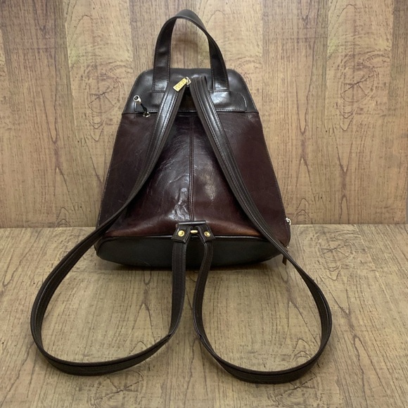 Landau Sacomoto Brown Leather Backpack Bag - Picture 2 of 9